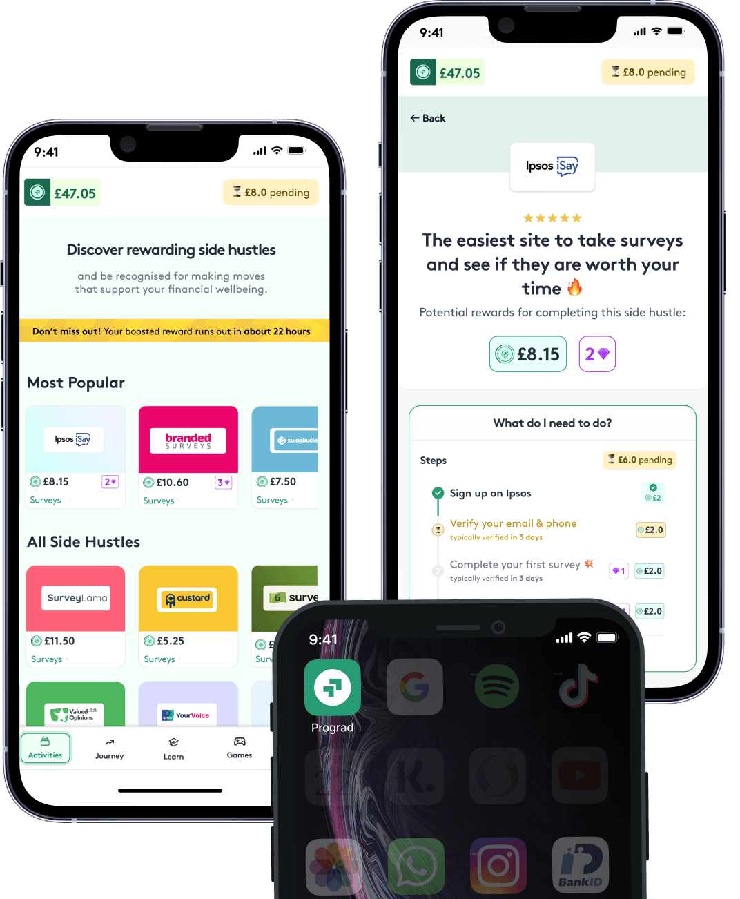Phone with Prograd app installed screenshots